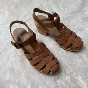 Dr. Scholl's Brown Leather Mules